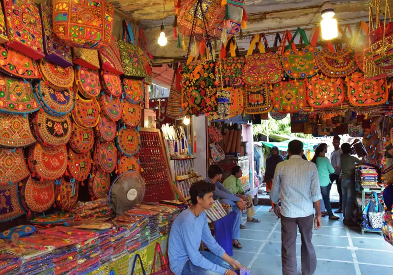 Bapu Bazaar Jaipur - Fabrics and Footwear