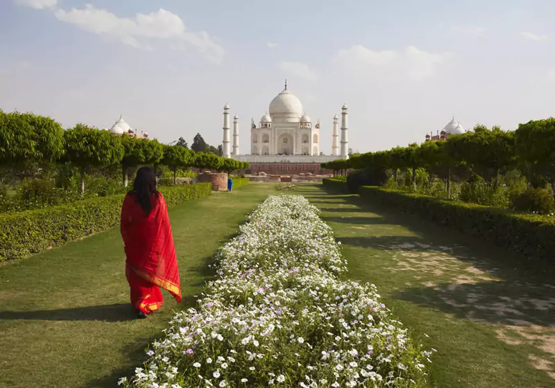 Scenic Mehtab Bagh Garden with Taj Mahal View